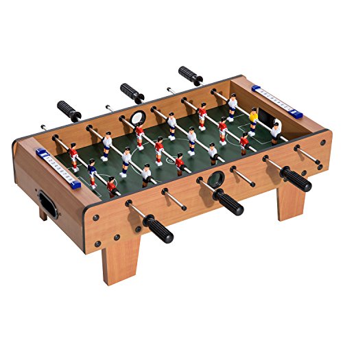 homcom futboln de mesa juego mesa de ftbol madera 69x37x24cm para nio 3