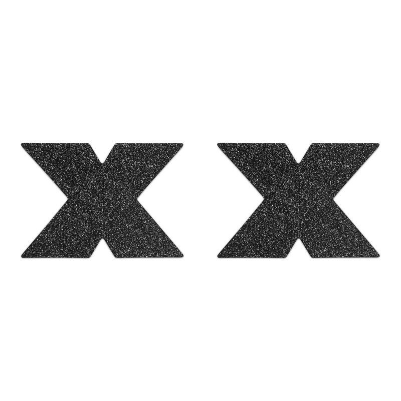 Flash Cross Nipple Stickers - Black 1 flash cross nipple stickers black