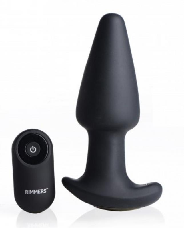 plug anal vibrador con efecto beso negro gyro r con mando a distancia 1
